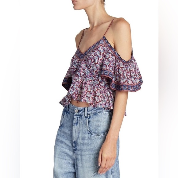 NWT ISABEL MARANT ETOILE GARUVA OFF SHOULDER TOP - Picture 3 of 14